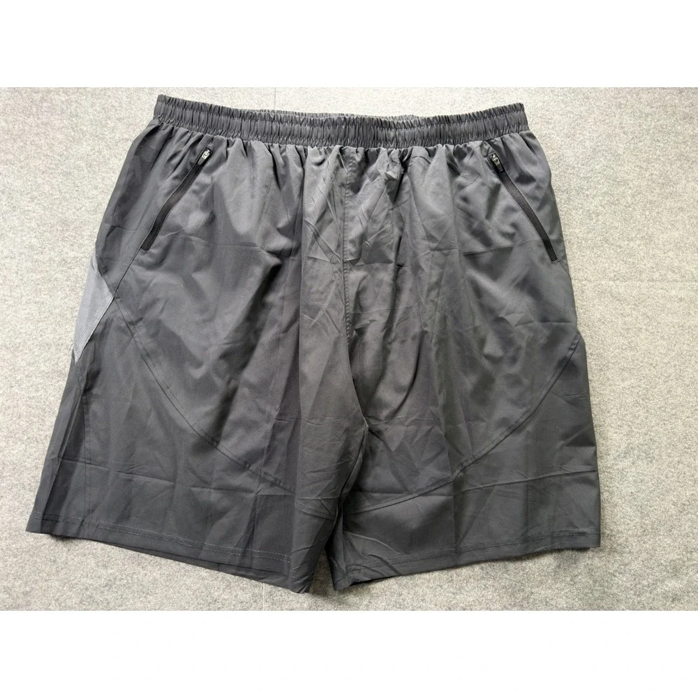 HMIYA Athletic Shorts Men XL Gray Zipper Pockets Mesh Panels Workout Gym